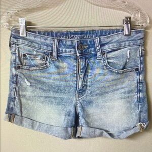 American Eagle Outfitters Light Blue Denim Athletic Shorts